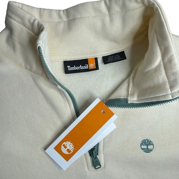 Timberland Woman’s Core + Funnel Neck Sweatshirt In Beige SZ. L - Picture 10 of 14